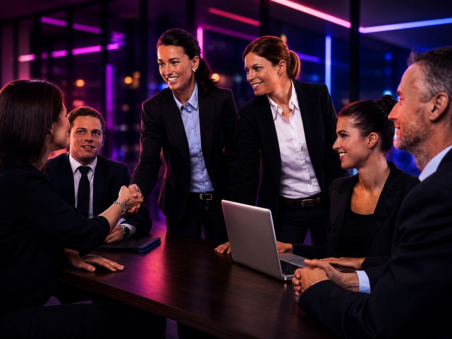 Business professionals networking and collaborating at Instant Interactions